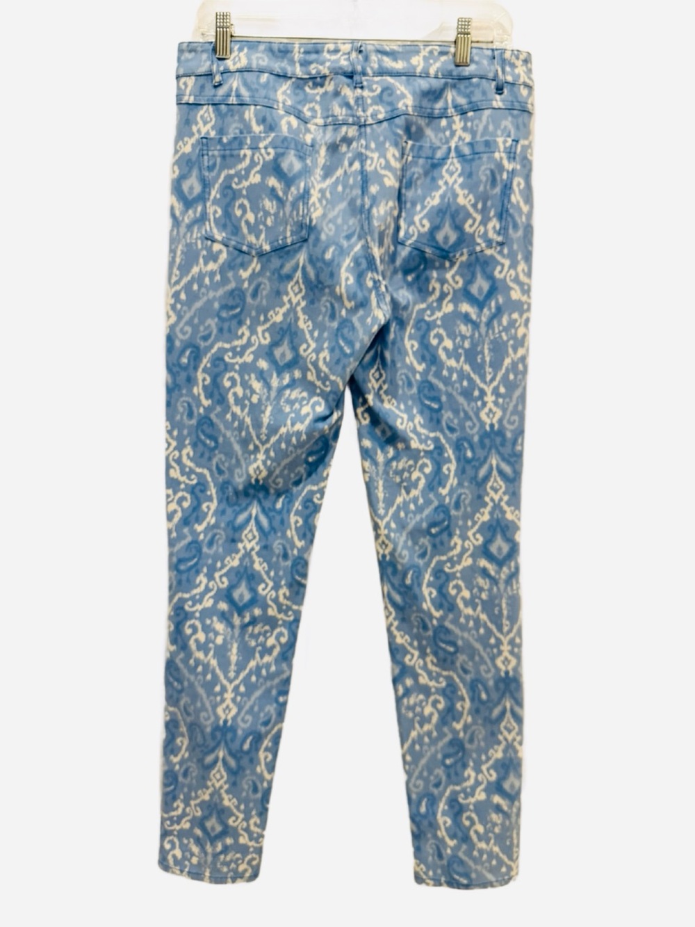 J. McLaughlin Light Blue and White Ikat Lexi Skinny Jeans. Size 10 - Picture 4 of 11